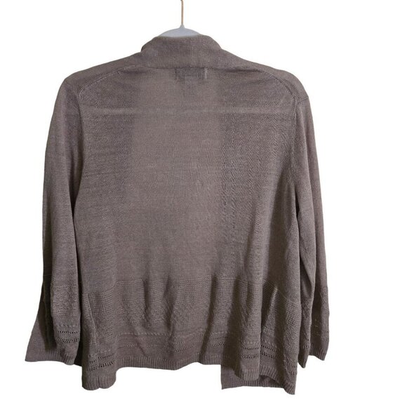 Nanette Lepore 100% Linen Neutral Open Cardigan Sweater Size S - Picture 2 of 5